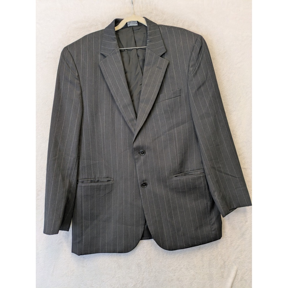 Jos. A. Bank Blazer Men's 40R Charcoal Grey Pinstripe 100% Wool Travelers Jacket